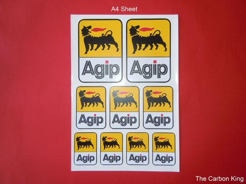 AGIP STICKER PACK 9 X STICKER SHEET OF VARIOUS SIZES IDEAL FOR DUCATI APRILIA