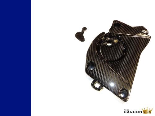 BMW S1000RR 2009 TO 14 CARBON FIBRE SPROCKET COVER IN TWILL WEAVE GLOSS FIBER