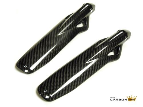 DUCATI SCRAMBLER CAFE RACER CARBON FIBRE FRONT FORK COVERS IN TWILL WEAVE