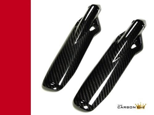 DUCATI SCRAMBLER CAFE RACER CARBON FIBRE FRONT FORK COVERS IN TWILL WEAVE