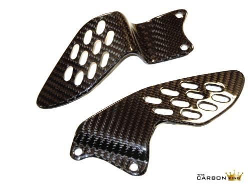 thumbnail image 2 of Carbon Fiber Heel Guards For 2009-2014 Yamaha R1 – Rearset Foot Peg Plates, Glossy 2 of 5