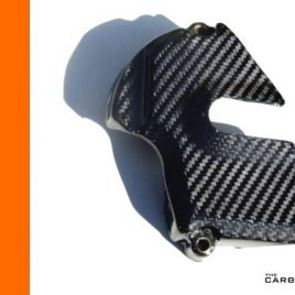 THE CARBON KING KTM RC8 & RC8R CARBON FIBRE SPROCKET COVER IN GLOSS TWILL WEAVE