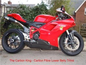 DUCATI 848 1098 1198 CARBON FIBRE BELLY PANS IN PLAIN WEAVE FIBRE CARBON KING