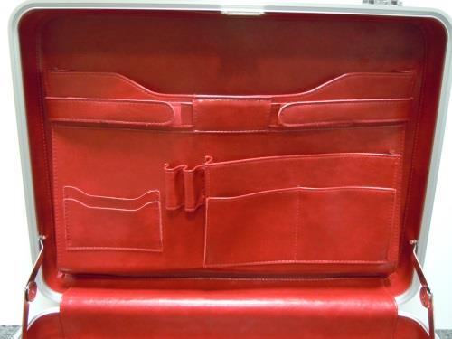 REAL CARBON FIBRE BRIEFCASE BY ‘THE CARBON KING’ WITH ROSSO ‘FAUX’ LEATHER
