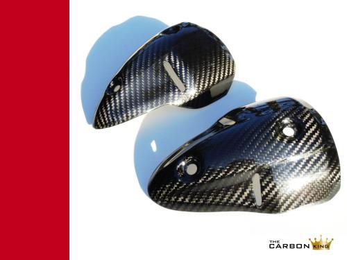 THE CARBON KING EXHAUST HEAT SHIELDS PAIR FOR DUCATI MONSTER 696 796 1100 FIBER