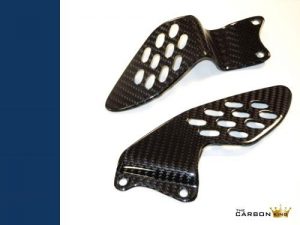 YAMAHA R1 2004 05 06 CARBON FIBRE RIDERS HEEL GUARDS GLOSS TWILL WEAVE FIBER