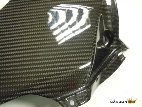 YAMAHA R6 2017 CARBON FIBRE BELLY PANS (PAIR) IN TWILL GLOSS WEAVE FIBER PAN