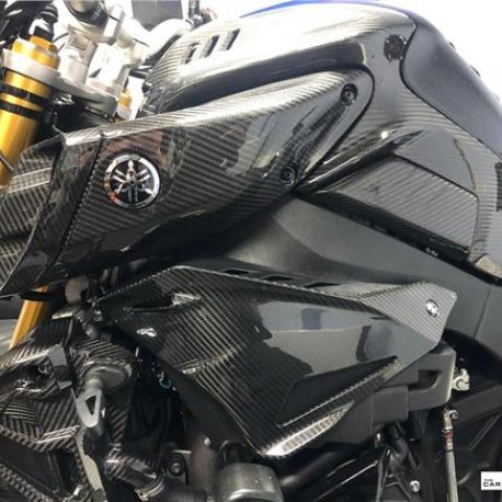 2017-2018 Yamaha FZ10 MT10 Carbon Fiber Air Ram Intake Covers Panels twill 