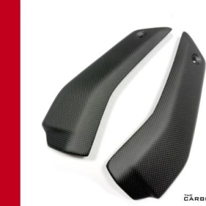 DUCATI STREETFIGHTER V4 20-24 CARBON LOWER RADIATOR END COVERS MATT PLAIN WEAVE