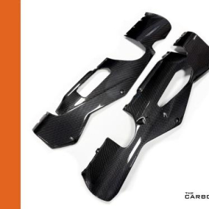 APRILIA RSV4 2021 TO 2024 CARBON LOWER BELLY PAN SET IN TWILL GLOSS WEAVE